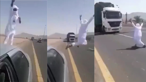 The man in white made such a dangerous move on the road.