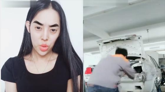 The boy was shocked when he saw the girl's strange eyebrows