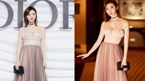 Tian Jing wears a long fringe of dresses, smart, graceful and varied.
