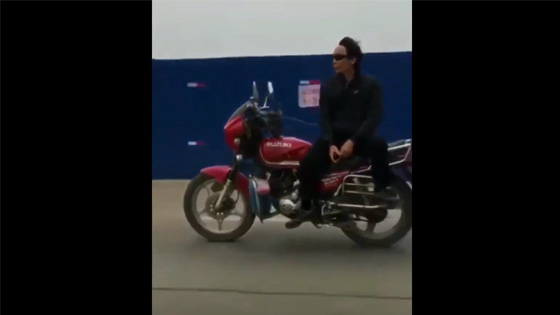 This guy is showing his excellent motorcycle skills, and the end is what you think.