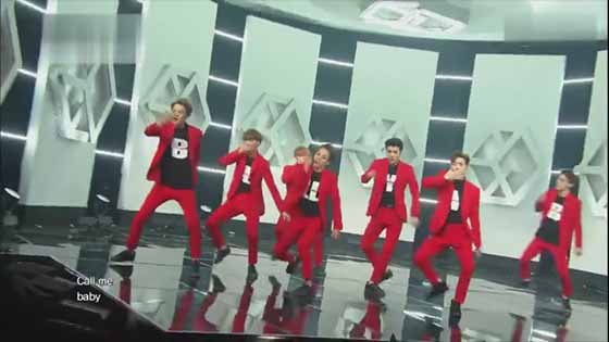 Classic Review: EXO sing and dance Call Me Baby with red suit! They are really handsome!