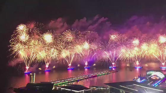 The sky is full of fireworks, to guess which beautiful city is it?