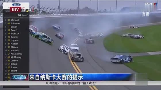 NASCAR race,an accident caused by overtaking,traffic laws are important!
