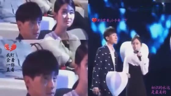 Yang zi Wu haochen sings the small dimple together,Deng lun's action and eye look are especiall