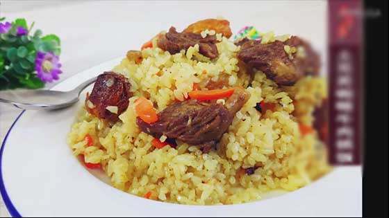 Turkish Curry Beef Pilaf: Exotic Turkish curry beef pilaf, rice savory, delicious!