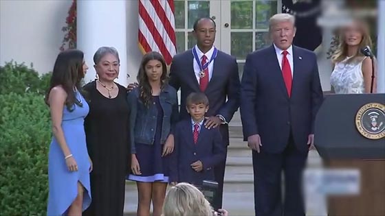 1 US President Trump Awards Eldrick Tiger Woods Presidential Medal of Freedom.