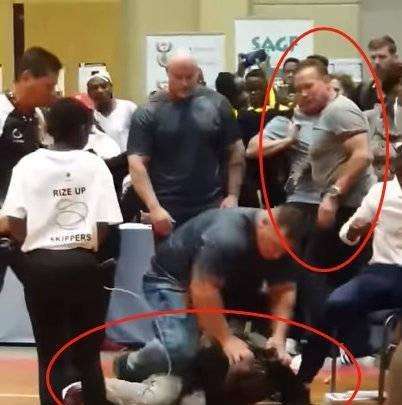 Schwarzenegger, 71, was kicked from behind when he attended the event, but he was completely unhindered