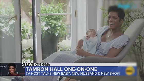 Tamron Hall talks giving birth and becoming a mother at 48 at her new show.