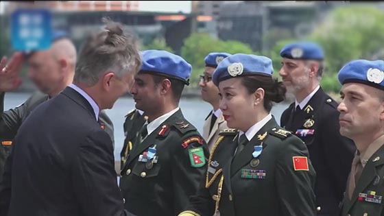 The United Nations awarded two Chinese military peace medals