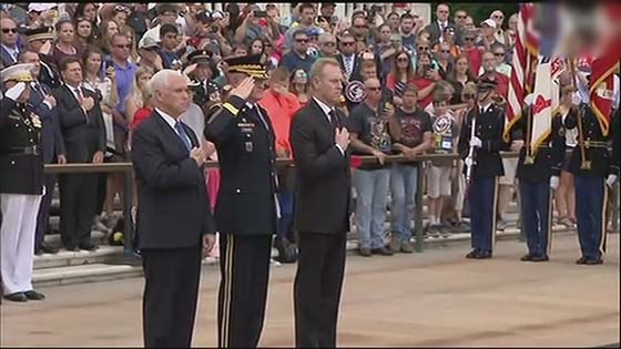 Arlington National Cemetery: Vice President Mike Pence Lays Wreath on Memorial Day.