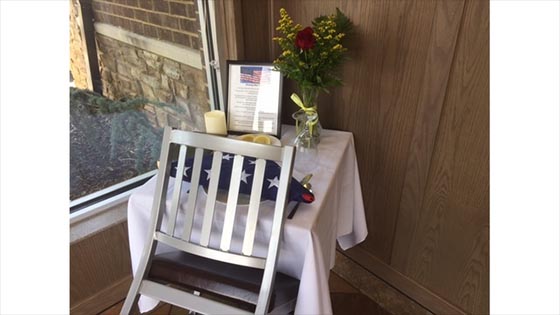 Surfside Beach Chick-fil-A honors soldiers to sets up Missing Man Table for Memorial Day.