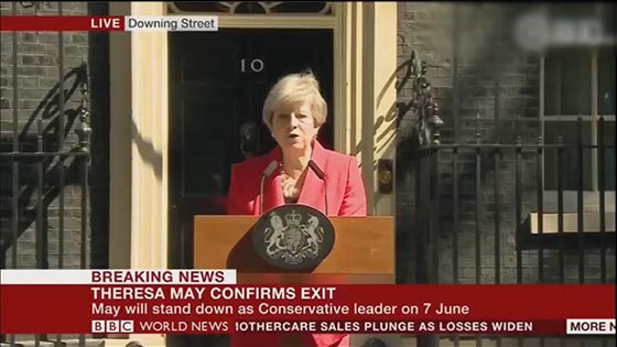British Prime Minister Theresa Mary May announced his resignation! Theresa Mary May resigned with tears.