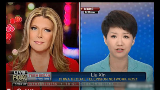 CGTN anchor host Liu Xin and FOX anchor debate ONLINE. Liu Xin was less than 30 seconds before the opening ceremony was interrupted by Trish at least three times.