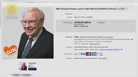 Sun Yuchen used 4567888 dollars photographed Buffett's 20th anniversary charity luncheon.