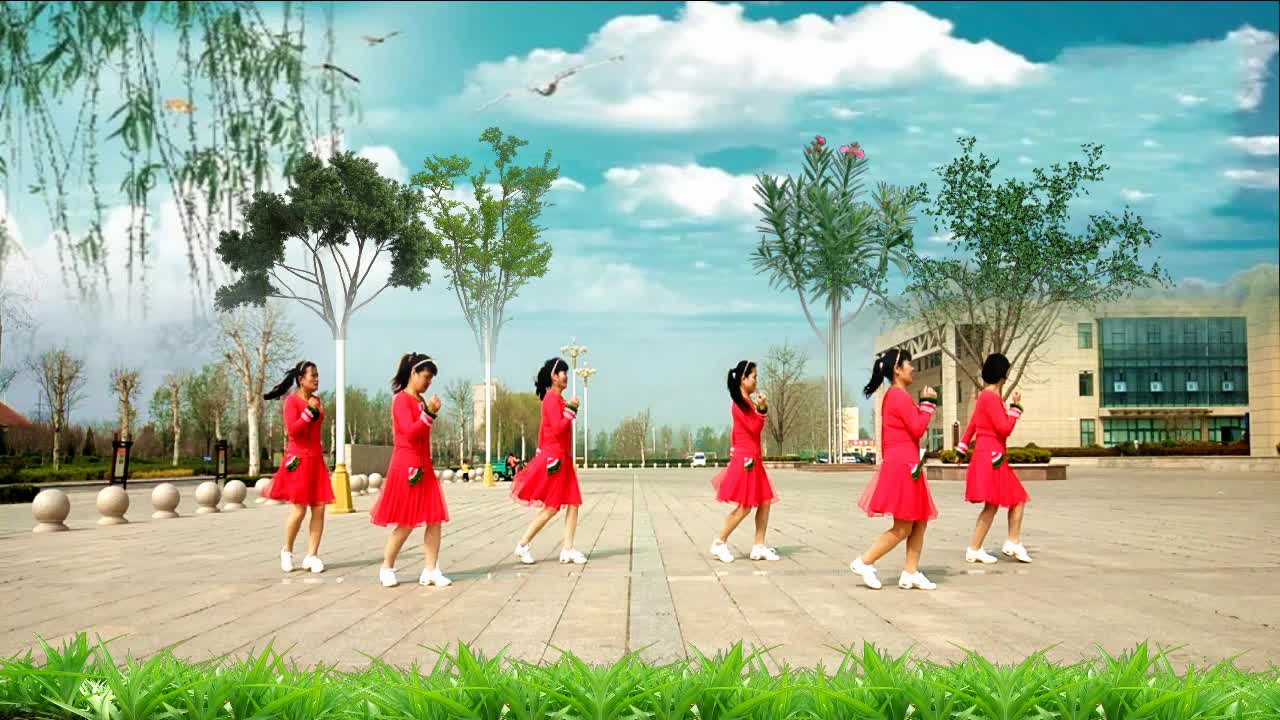 Red Sisters Team Square Dance Actually I care about you 32 steps 6 people