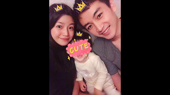 Michelle Chen sends birthday bless to her husband Chen Xiao with their baby xiao xingxing. 