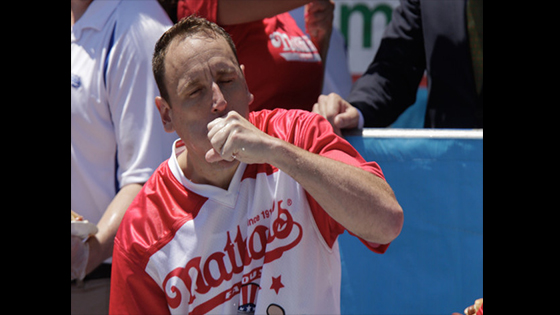 Hot dog champion Joey Chestnut wins 12th Nathan’s Hot Dog Eating Contest.