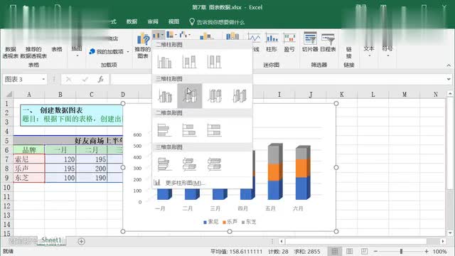 7.2 Excel Function Course Chart Style of Office Software Video Course