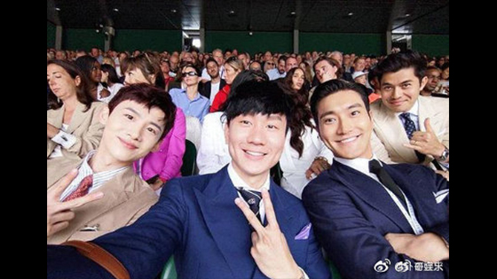 Lin Junjie, Bai Jingting and Choi Siwon appeared on Wimbledon and took a group photo