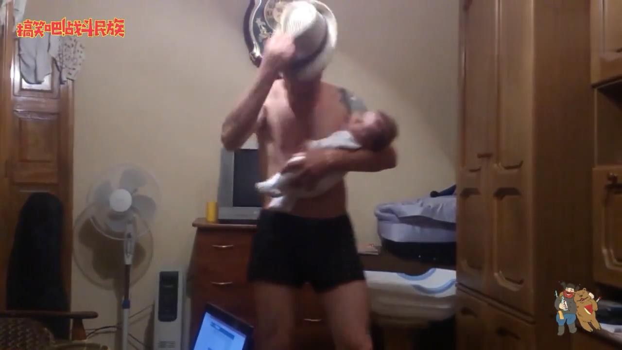 Waltz with his 3-month-old daughter. That's how Russian dads coax their children to sleep.