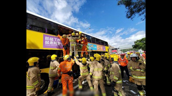 Hong Kong bus collided 77 people injured, 2 may die and 10 were serious.