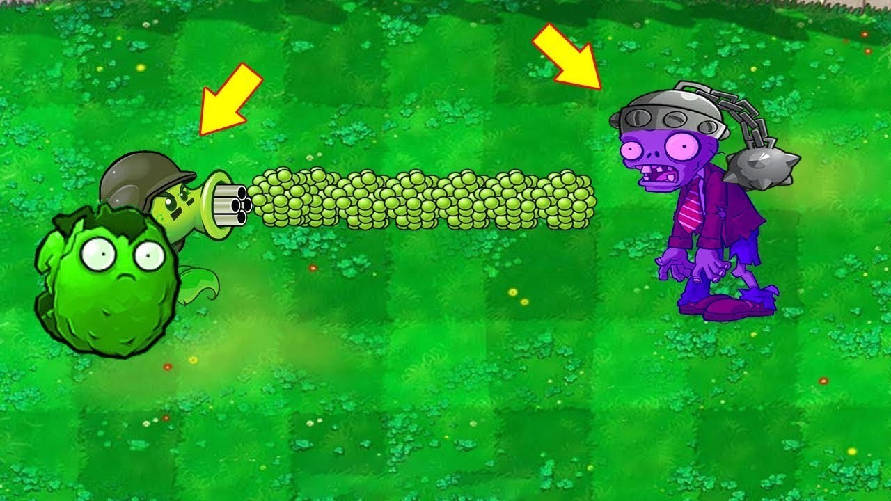 Botanical Wars Zombies Overseas Version Machine Gun Shooters vs. Purple Zombies