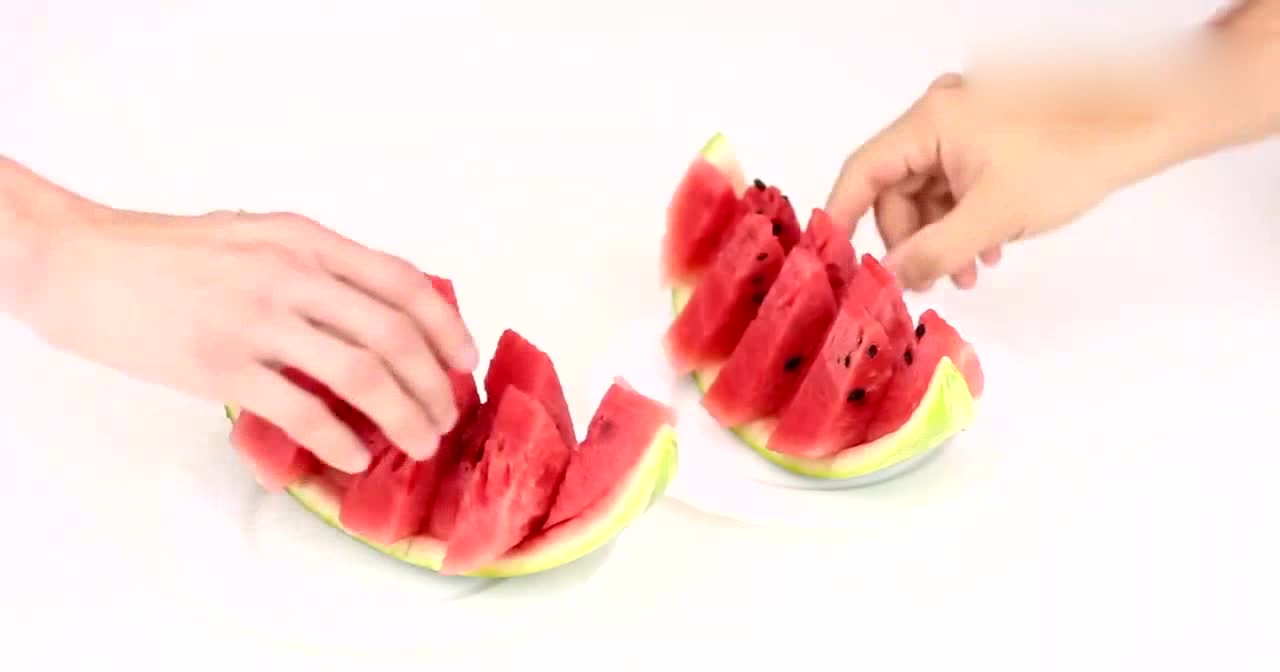 Cut watermelon. Video shows you how to cut watermelon