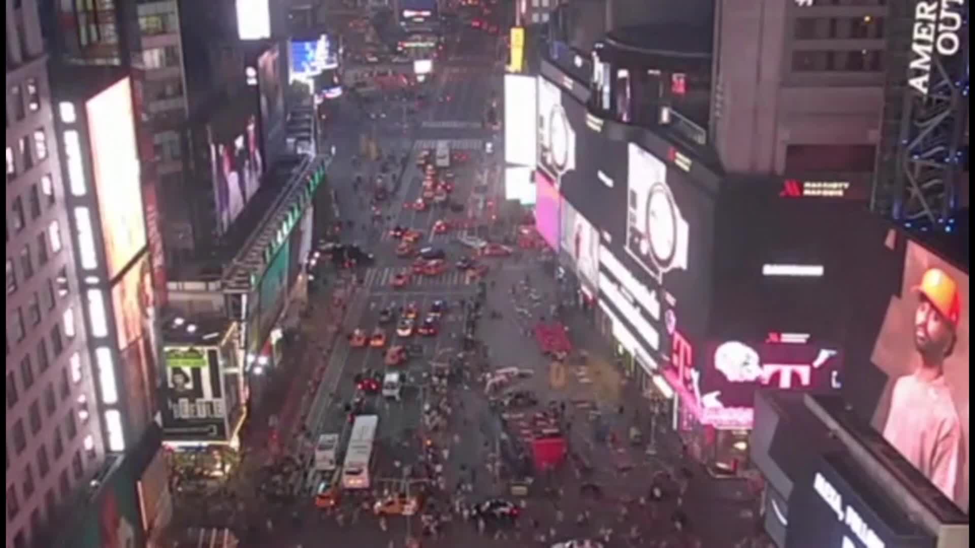 Motorcycle backfire panicked New York Times Square crowds fleeing around