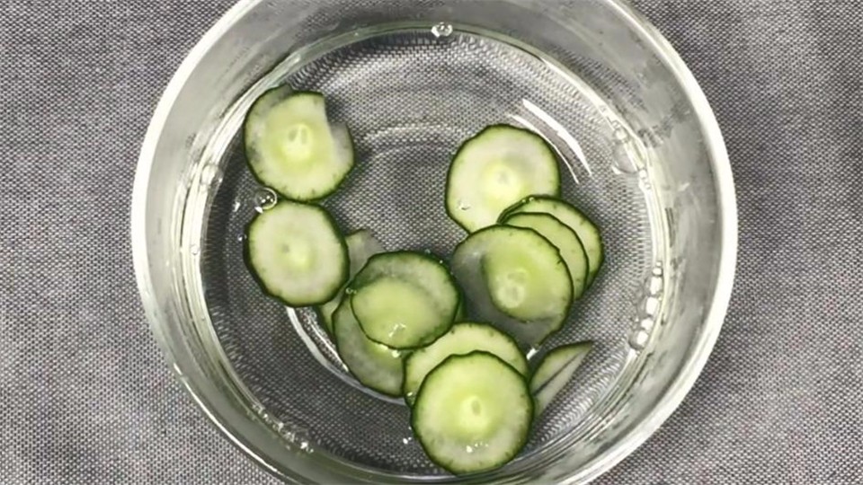 Cucumber soaks in boiling water very well, I just know, save money and learn pragmatics.