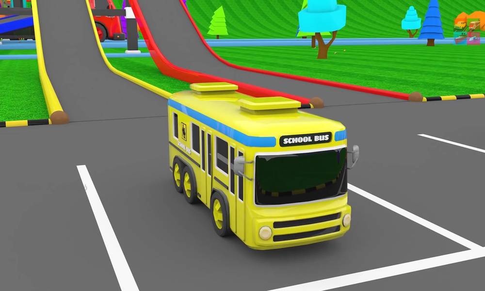White school buses are painted yellow when they pass through tunnels