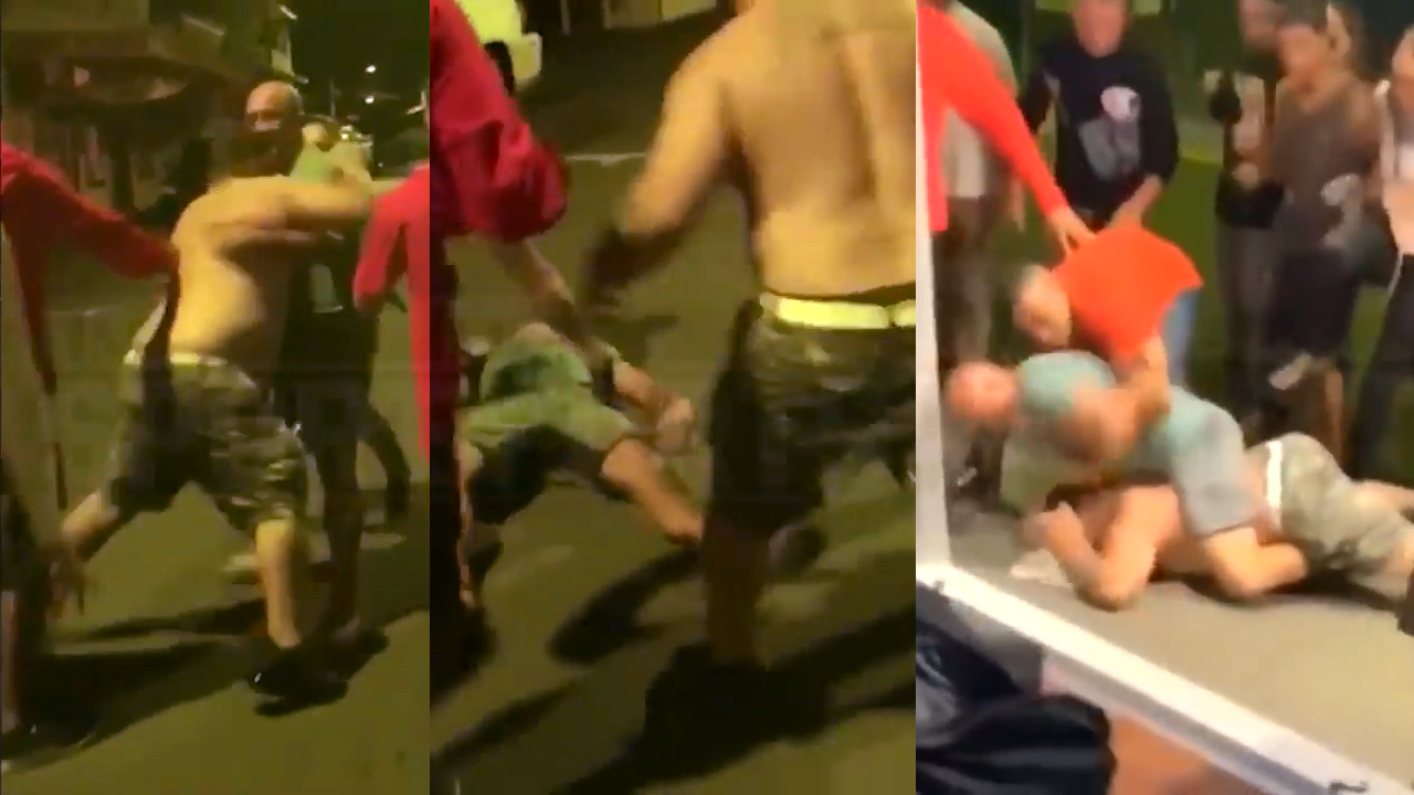Professional fights champions were humiliated in street fights and fainted by bare men's slaps