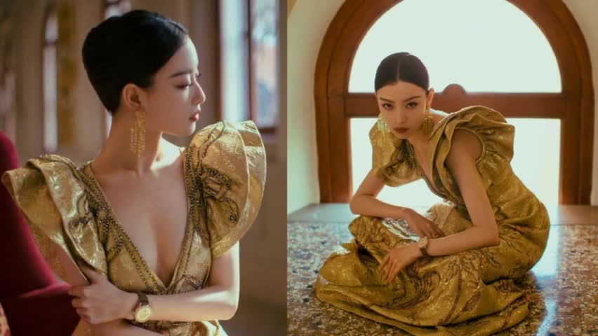 The golden dress of Ni Ni appeared at the Venice Film Festival, which was full of elegance, dignity and Golden Goddess temperament.