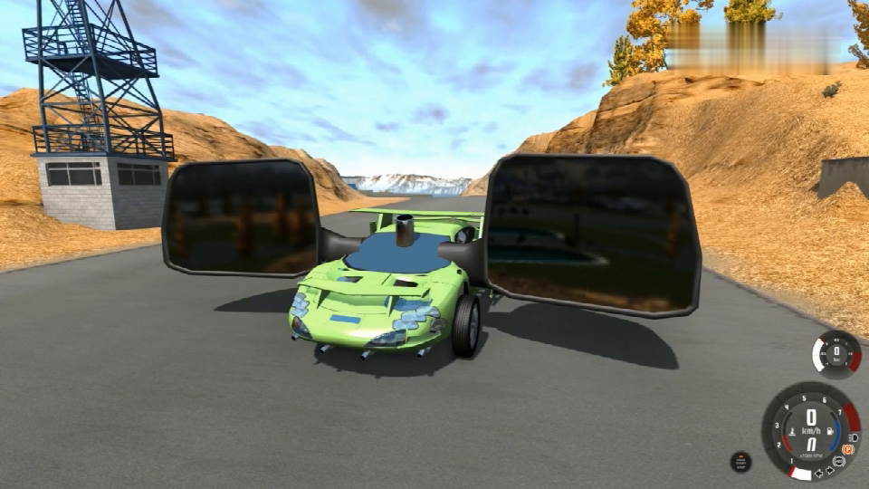 BeamNG: Somebody really did it! Who dares to turn on the high-light when the rearview mirror is used as a reflector?