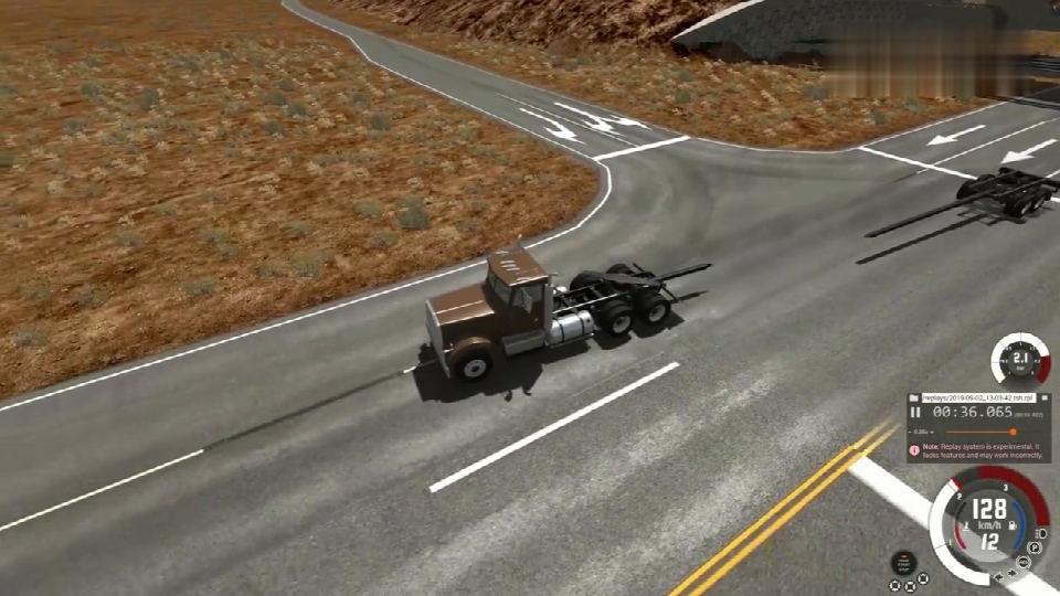 BeamNG: This bridge is too low! All the cars passing here have their roofs cut off.