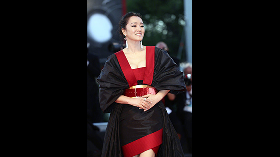 Gong Li empress dress shows Venice International Film Festival red carpet