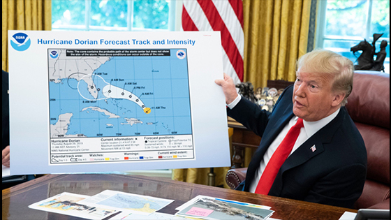 President Donald Trump’s Sharpie pen altered hurricane map