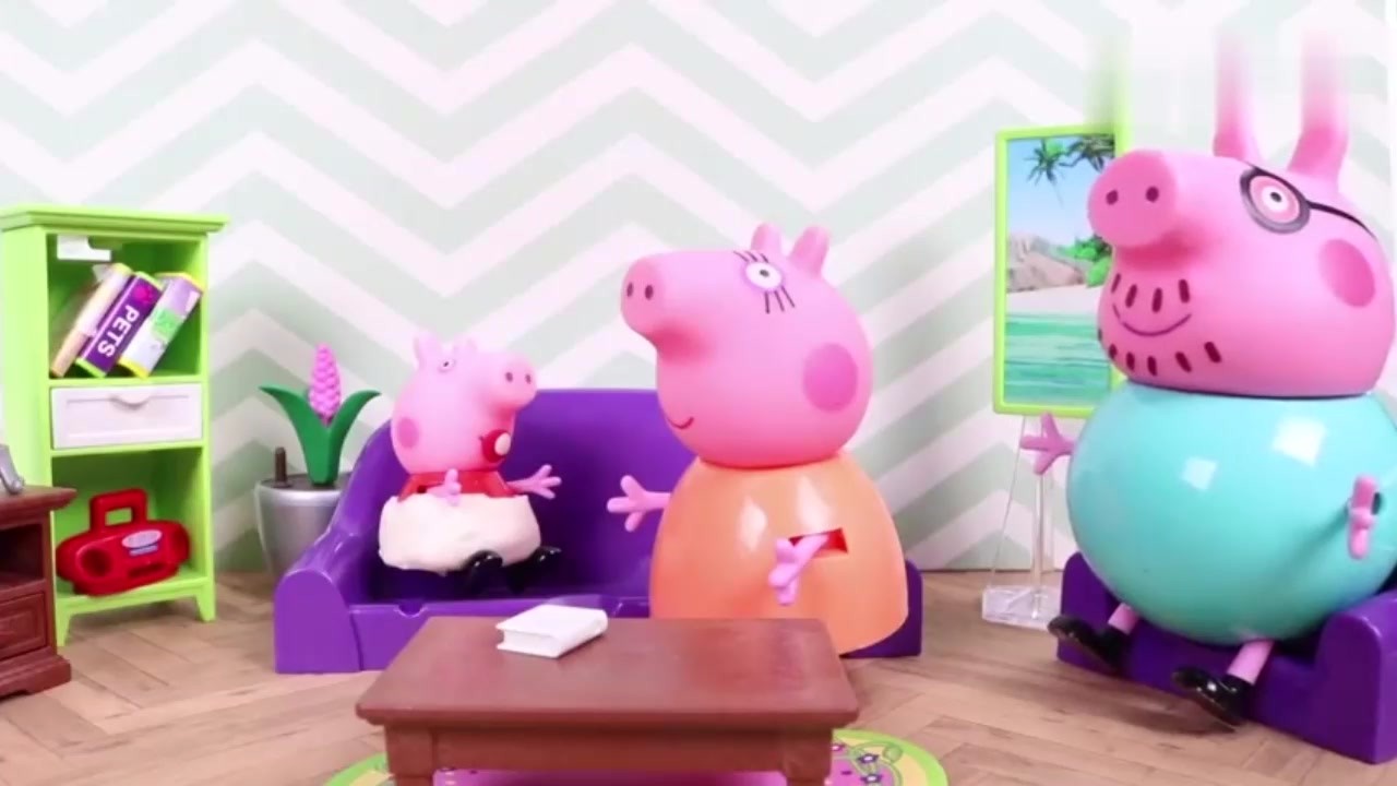 Children's early education animation, puzzle toy game, pig dad care for little page