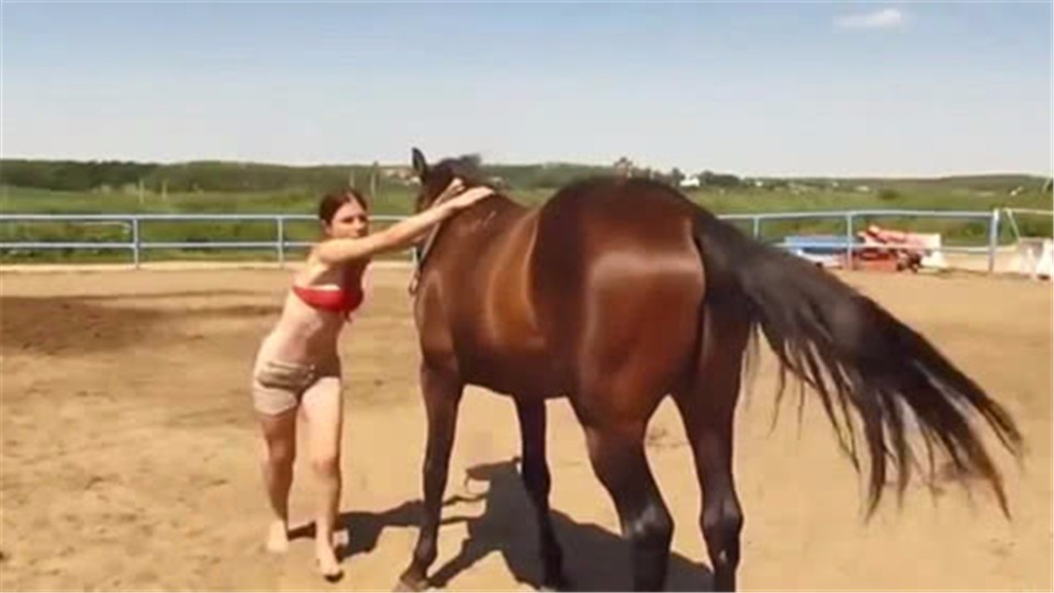 Foreign women "mount horses", horses are unable to see, the next scene is too warm.