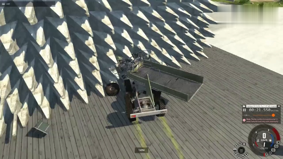 BeamNG: The car hit a piercing wall! The sharp spikes pierced the car in pairs.