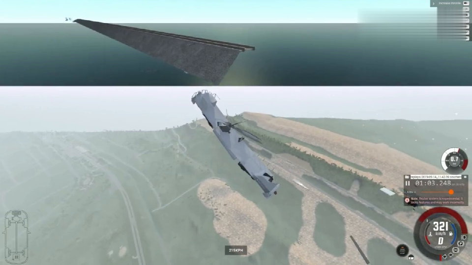 BeamNG: There's a broken track in the air! Two trains collided head-on at high altitude.