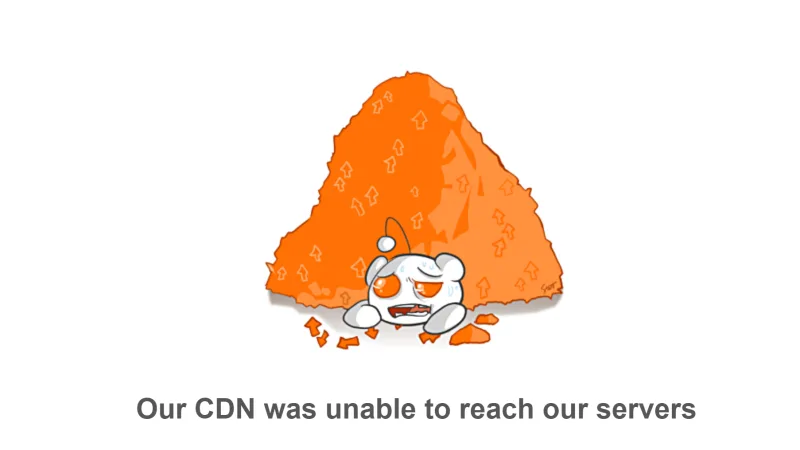 Reddit Is Suddenly Down:a message on Reddit read during the outage,along with a 503 error