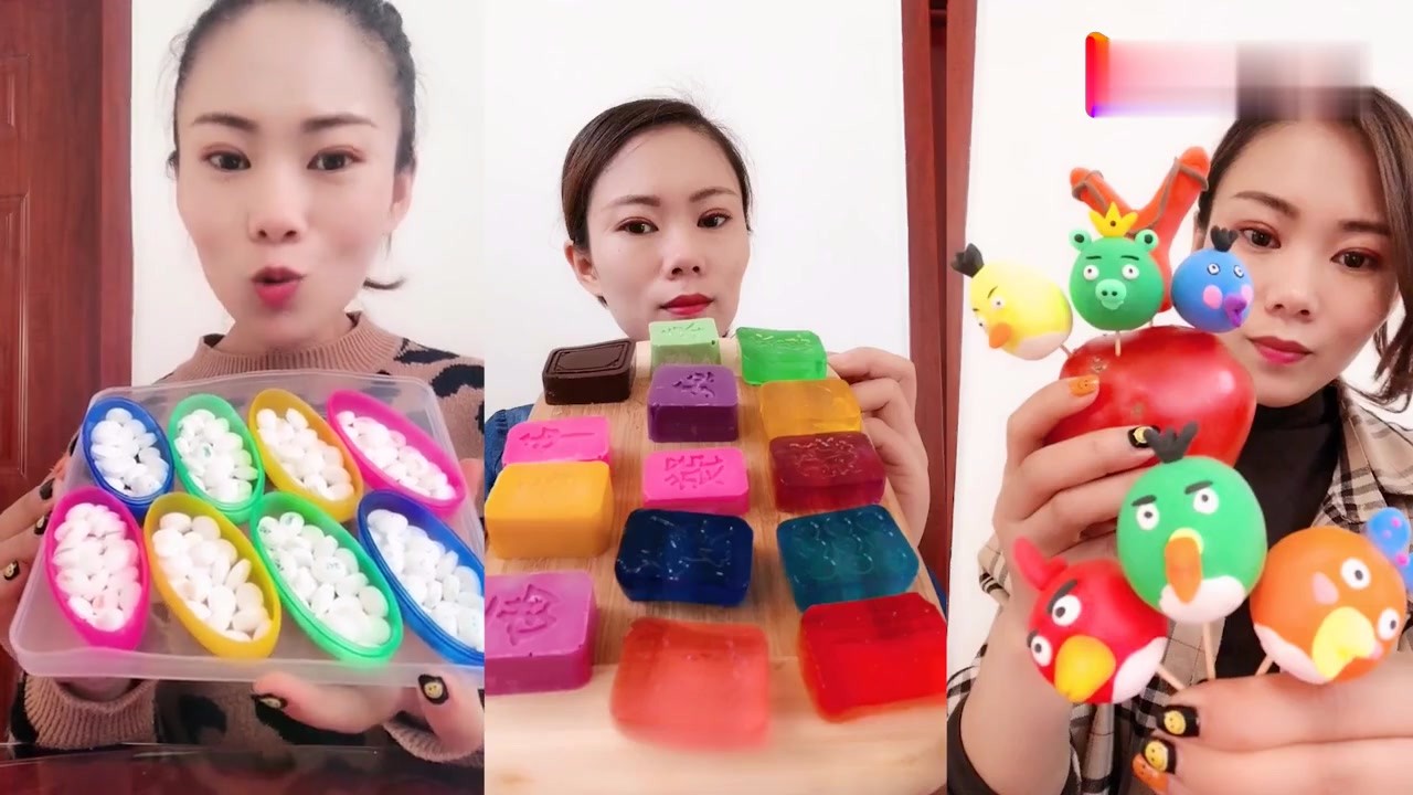 Big sister eat colour jelly mahjong live, watching it is addictive, is the life I yearn for.