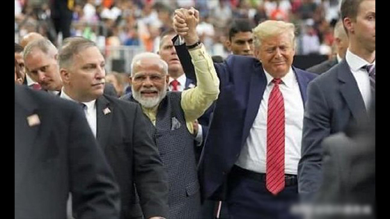 Trump said Modi is a good friend and then Trump and Modi round the square