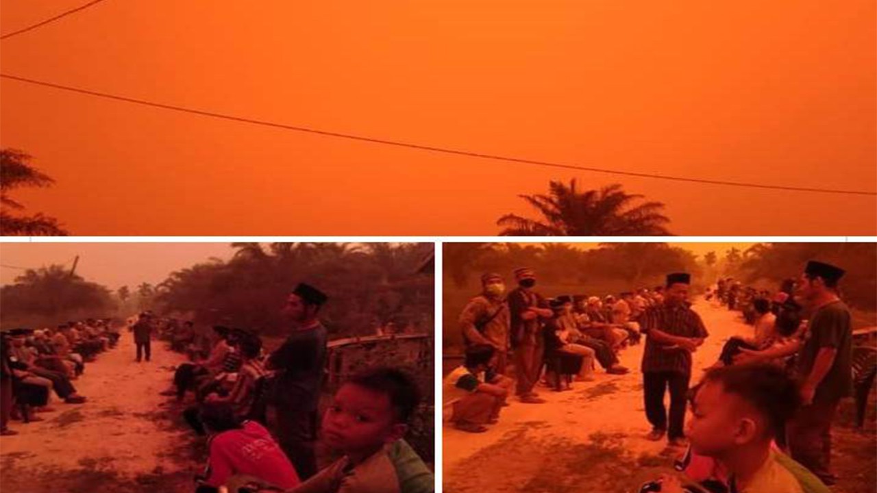 Indonesia is shocked to see that the blood-red curtain of the sky can not tell the day from the night, so weird as doomsday.