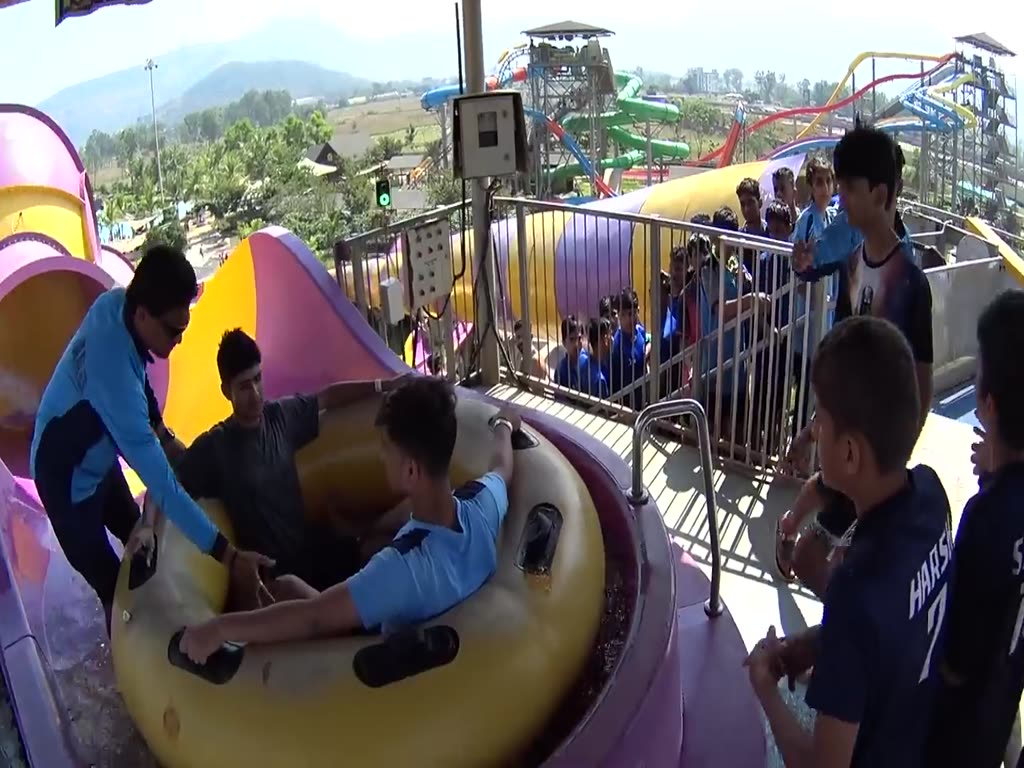 You're too bold, too. It's terrible to play on the water slide upside down.