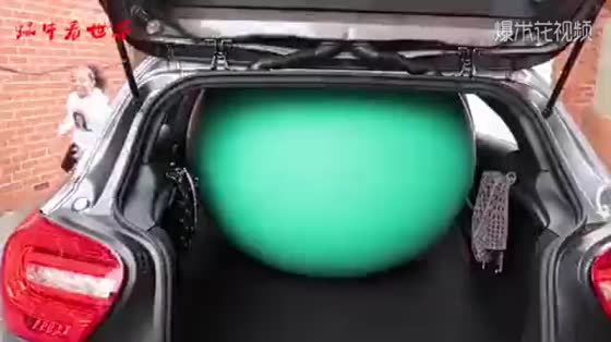 The man put the balloon in the car and then filled it with gas. The next scene shocked me.