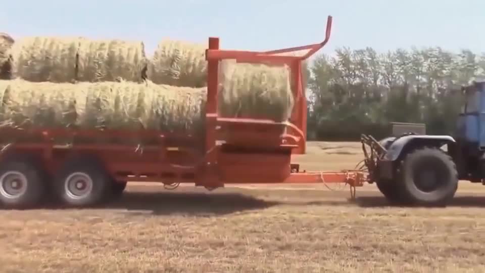 Incredibly modern agricultural equipment, awe-inspiring hay baling machinery