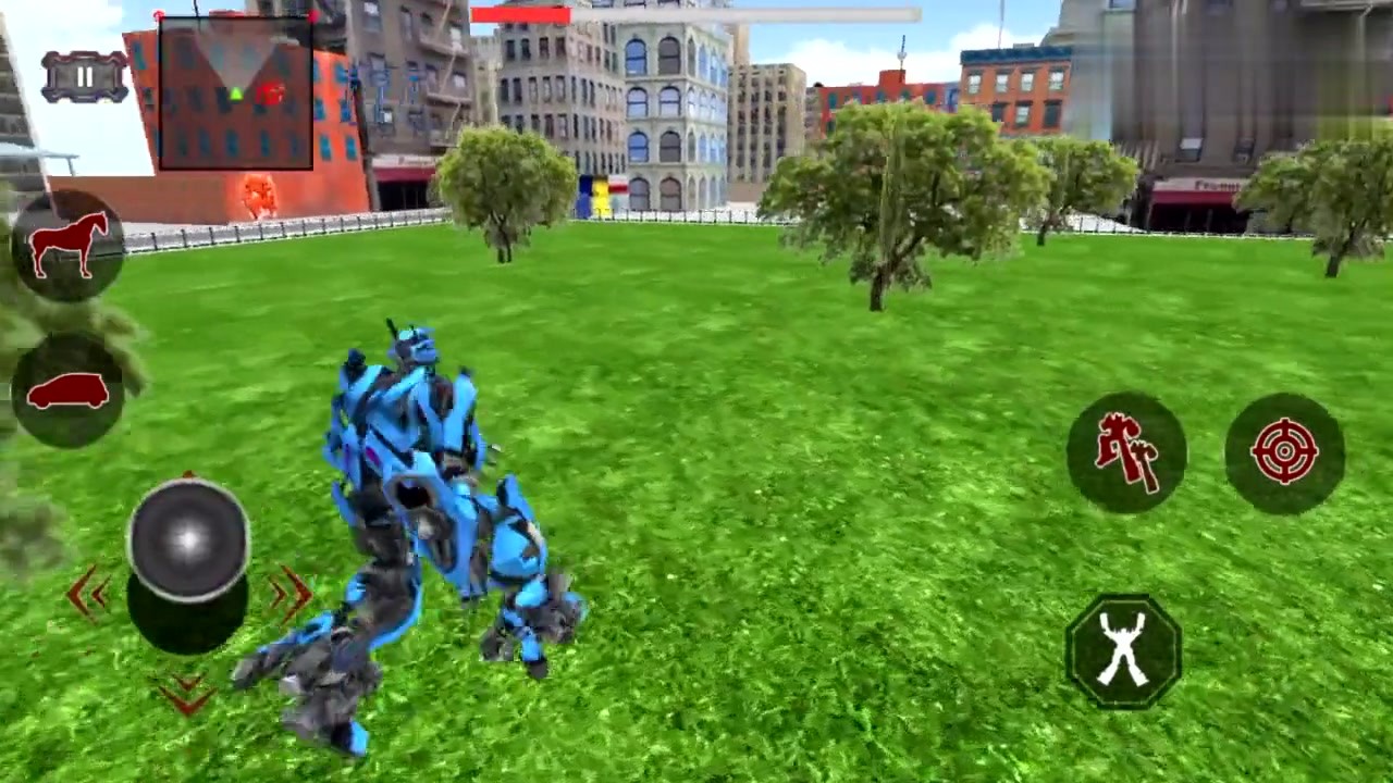 Transformers hero, mechanical horse is besieged, shape change counterattack, jump over the building