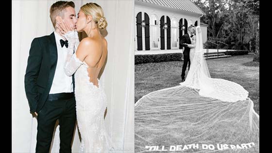 Hailey Bieber shares their first stunning wedding dress photo- wedding dress designer