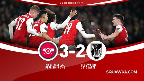 Arsenal dramatic 3-2 wins over Vitoria in the Europa League - highlights
